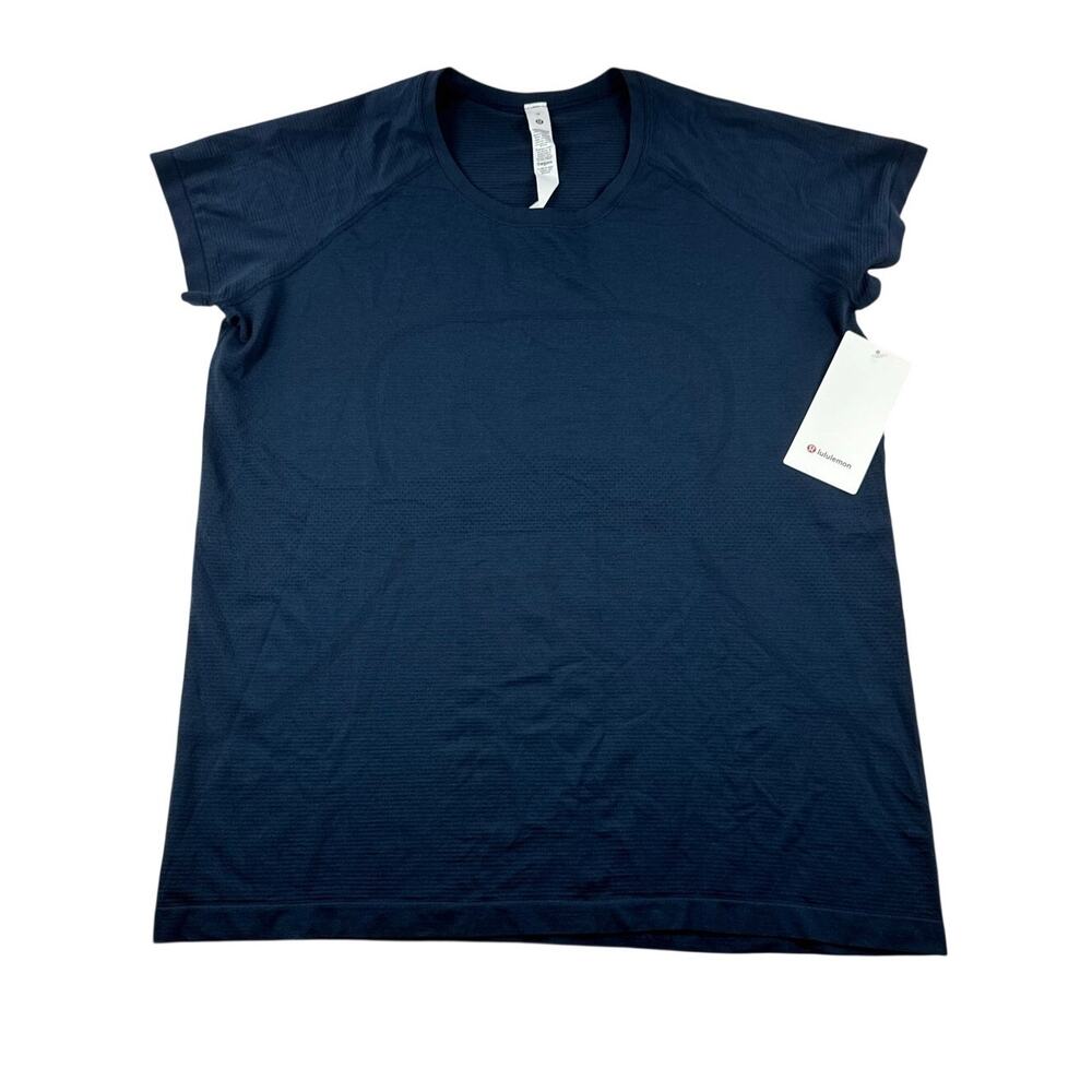 lululemon Swiftly Tech Short Sleeve 2.0 Top Size 18 True Navy Slim Workout Shirt
